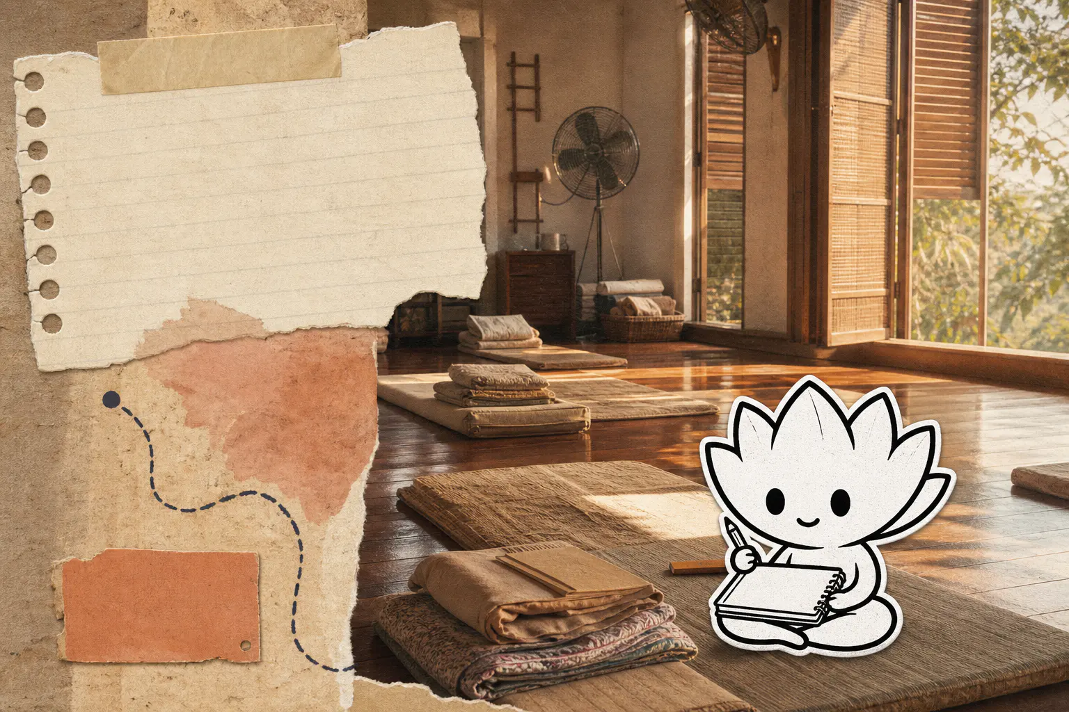 Kiki prend des notes dans une classe calme de formation en Thaïlande