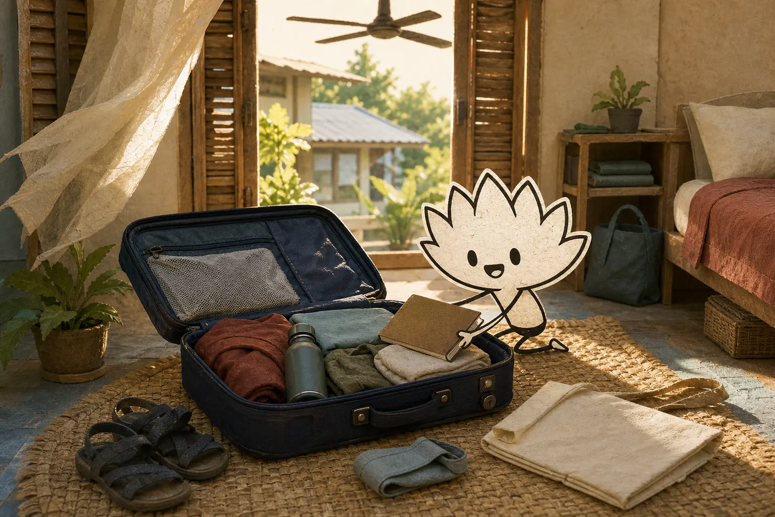 Kiki défait ses bagages pour une première matinée de formation à Chiang Mai
